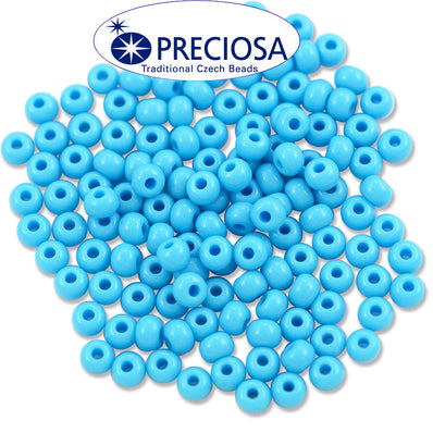 Preciosa Czech Glass Seed Beads 6/0 Size (4mm) Sold Per pack of 20 Grams, Turquoise Opaque Color