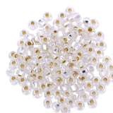 Preciosa Czech Glass Seed Beads 6/0 Size (4mm) Sold Per pack of 20 Grams, White Silver Line color