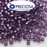 Preciosa Czech Glass Seed Beads 6/0 Size (4mm) Sold Per pack of 20 Grams, Purple Silver Line Color