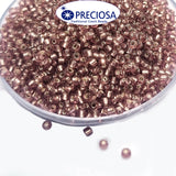 Preciosa Czech Glass Seed Beads 11/0 Size (2mm) Sold Per pack of 20 Grams, Light Purple silver line color