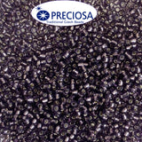Preciosa Czech Glass Seed Beads 11/0 Size (2mm) Sold Per pack of 20 Grams, Purple silver line color