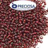 Preciosa Czech Glass Seed Beads 11/0 Size (2mm) Sold Per pack of 20 Grams, Red Silver line color