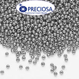 Preciosa Czech Glass Seed Beads 11/0 Size (2mm) Sold Per pack of 20 Grams, mercury Gray Silver color
