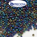 Preciosa Czech Glass Seed Beads 11/0 Size (2mm) Sold Per pack of 20 Grams, Black Rainbow color