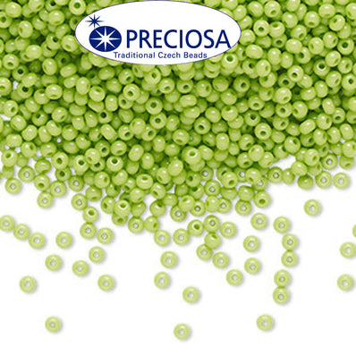Preciosa Czech Glass Seed Beads 11/0 Size (2mm) Sold Per pack of 20 Grams, Lime Opaque color