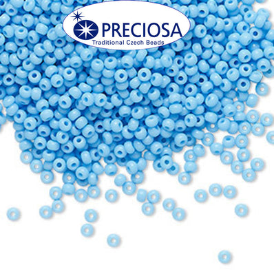 Preciosa Czech Glass Seed Beads 11/0 Size (2mm) Sold Per pack of 20 Grams, Turquoise Opaque Color