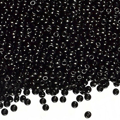 20 Grams Pack 11/0 Size (2mm),Czech Glass Beads, Opaque Black