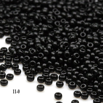 20 Grams Pack 11/0 Size (2mm),Czech Glass Beads, Opaque Black
