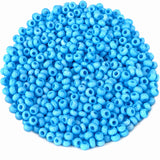 Preciosa Czech Glass Seed Beads 6/0 Size (4mm) Sold Per pack of 20 Grams, Turquoise Opaque Color on white background