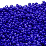 Preciosa Czech Glass Seed Beads 6/0 Size (4mm) Sold Per pack of 20 Grams, lapiz Blue Opaque Color on white background