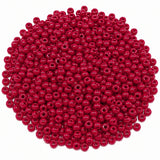 Preciosa Czech Glass Seed Beads 6/0 Size (4mm) Sold Per pack of 20 Grams, Red Opaque Color on white background