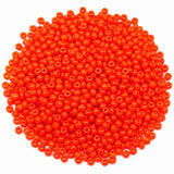 Preciosa Czech Glass Seed Beads 6/0 Size (4mm) Sold Per pack of 20 Grams, Orange Opaque Color on white background