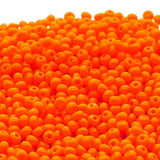 Preciosa Czech Glass Seed Beads 6/0 Size (4mm) Sold Per pack of 20 Grams,Orange Opaque Color on white background