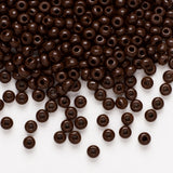 Preciosa Czech Glass Seed Beads 6/0 Size (4mm) Sold Per pack of 20 Grams, Dark Brown Opaque Color on white background