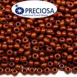 Preciosa Czech Glass Seed Beads 6/0 Size (4mm) Sold Per pack of 20 Grams, Brown Opaque Color on white background
