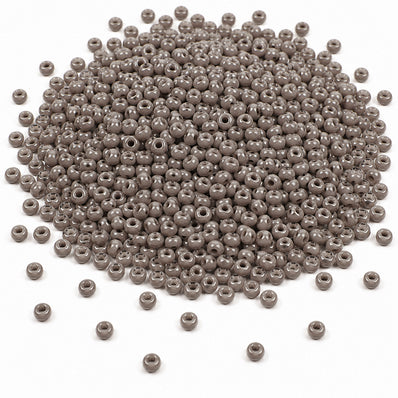 Preciosa Czech Glass Seed Beads 8/0 Size (3mm) Sold Per pack of 20 Grams, Gray Opaque Color on white background
