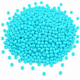 Preciosa Czech Glass Seed Beads 8/0 Size (3mm) Sold Per pack of 20 Grams, Turquoise Opaque Color on white background
