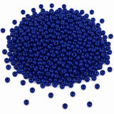 Preciosa Czech Glass Seed Beads 8/0 Size (3mm) Sold Per pack of 20 Grams, Nevy Blue Opaque Color on white background