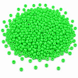 Preciosa Czech Glass Seed Beads 8/0 Size (3mm) Sold Per pack of 20 Grams, Lime Green Opaque Color on white background