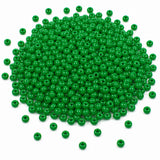 Preciosa Czech Glass Seed Beads 8/0 Size (3mm) Sold Per pack of 20 Grams, Green Opaque Color on white background