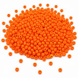 Preciosa Czech Glass Seed Beads 8/0 Size (3mm) Sold Per pack of 20 Grams, Orange Opaque Color on white background
