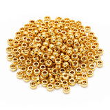 Preciosa Czech Glass Seed Beads 6/0 Size (4mm) Sold Per pack of 20 Grams, Metallic Gold Opaque Color on white background