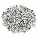 Preciosa Czech Glass Seed Beads 6/0 Size (4mm) Sold Per pack of 20 Grams, Metallic Silver Opaque Color on white background
