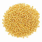 Preciosa Czech Glass Seed Beads 8/0 Size (3mm) Sold Per pack of 20 Grams, Metallic Gold Opaque Color on white background