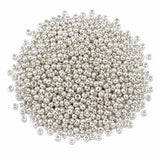 Preciosa Czech Glass Seed Beads 8/0 Size (3mm) Sold Per pack of 20 Grams, Metallic Silver Opaque Color on white background