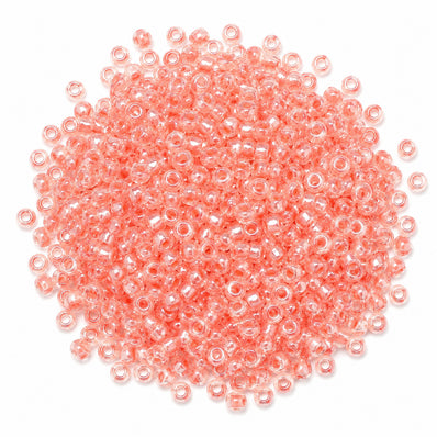 20 grams Pkg. 6/0 Size (approx 4mm) Inside color glass seed beads, Imported from Czech Rep. Matubo Beads, Peach color