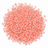20 grams Pkg. 6/0 Size (approx 4mm) Inside color glass seed beads, Imported from Czech Rep. Matubo Beads, Peach color