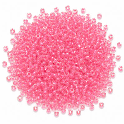 20 grams Pkg. 6/0 Size (approx 4mm) Inside color glass seed beads, Imported from Czech Rep. Matubo Beads, Rose Pink Color