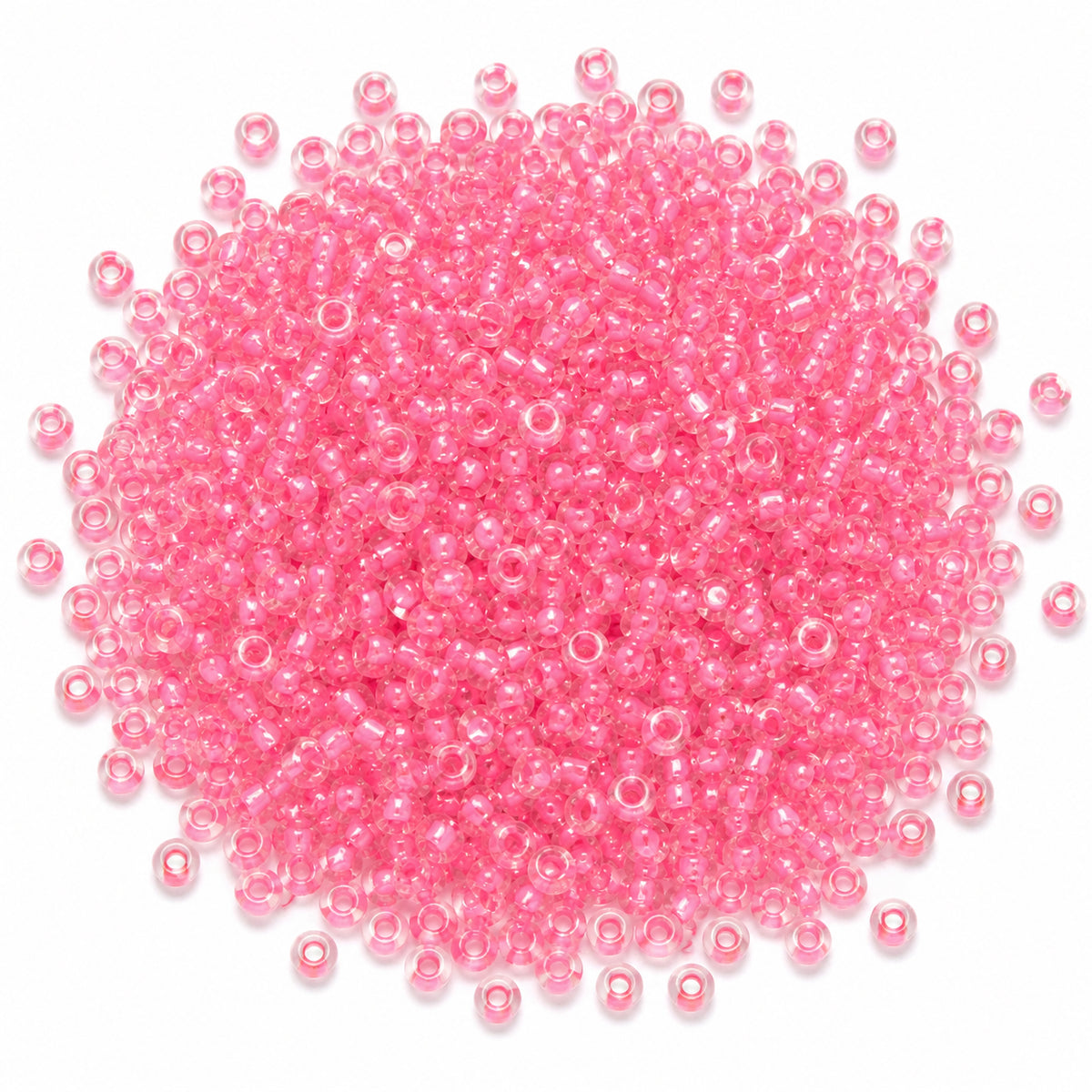 20 grams Pkg. 6/0 Size (approx 4mm) Inside color glass seed beads, Imported from Czech Rep. Matubo Beads, Rose Pink Color
