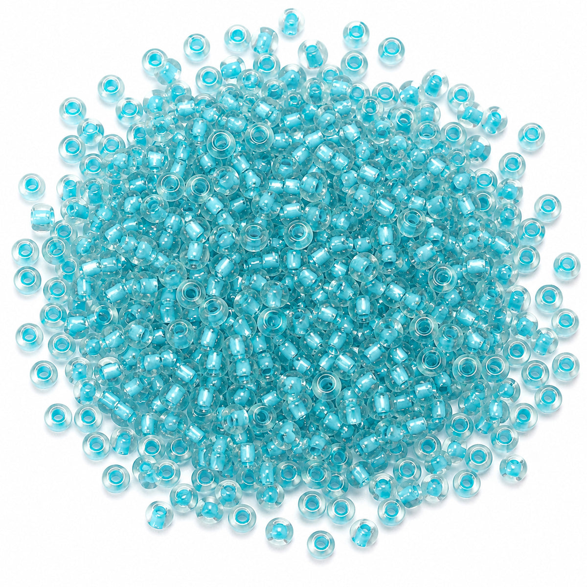 20 grams Pkg. 6/0 Size (approx 4mm) Inside color glass seed beads, Imported from Czech Rep. Matubo Beads, Turquoise Blue color