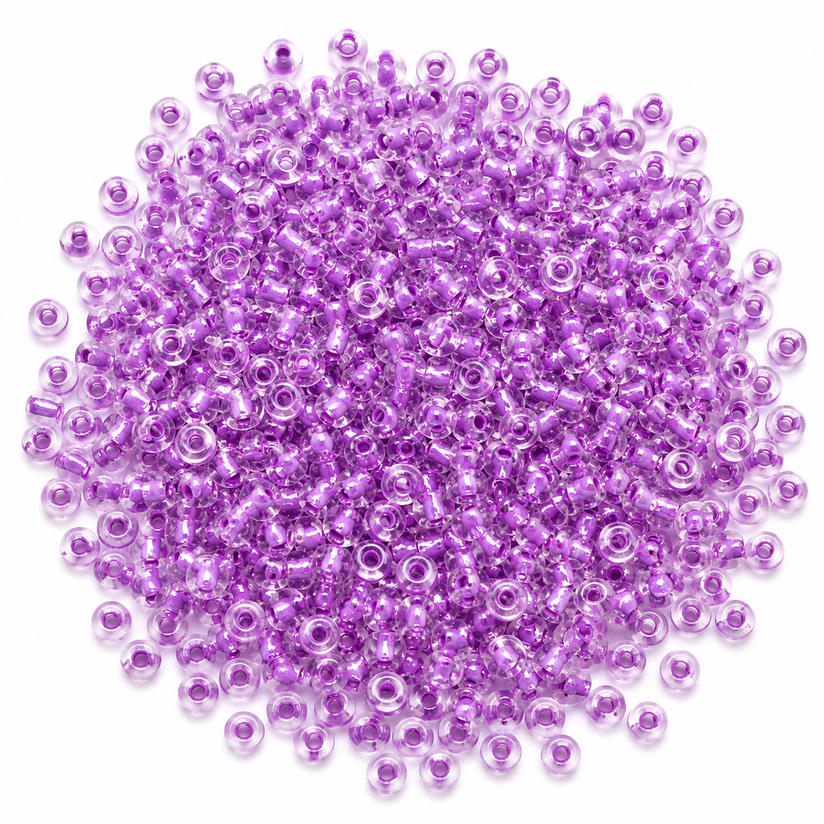 20 grams Pkg. 6/0 Size (approx 4mm) Inside color glass seed beads, Imported from Czech Rep. Matubo Beads, Lavender Color