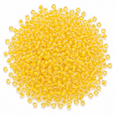 20 grams Pkg. 6/0 Size (approx 4mm) Inside color glass seed beads, Imported from Czech Rep. Matubo Beads, Yellow Color