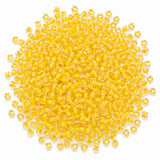 20 grams Pkg. 6/0 Size (approx 4mm) Inside color glass seed beads, Imported from Czech Rep. Matubo Beads, Yellow Color