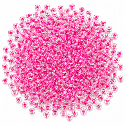 20 grams Pkg. 6/0 Size (approx 4mm) Inside color glass seed beads, Imported from Czech Rep. Matubo Beads, Baby Pink color