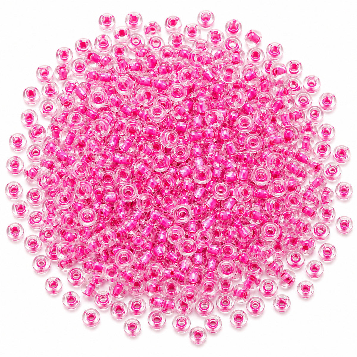 20 grams Pkg. 6/0 Size (approx 4mm) Inside color glass seed beads, Imported from Czech Rep. Matubo Beads, Baby Pink color