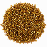 20 grams Pkg. 3mm Tube Delica Style Matubo Czech Glass Seed Beads | 8/0 Size | Matubo Czech Glass Beads | Metallic antique Gold | Imported from Czech Republic