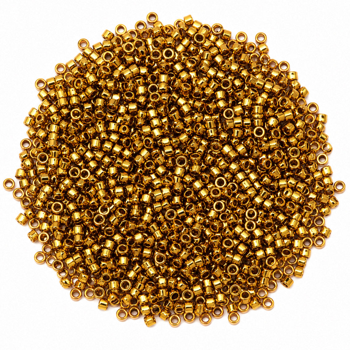 20 grams Pkg. 3mm Tube Delica Style Matubo Czech Glass Seed Beads | 8/0 Size | Matubo Czech Glass Beads | Metallic antique Gold | Imported from Czech Republic