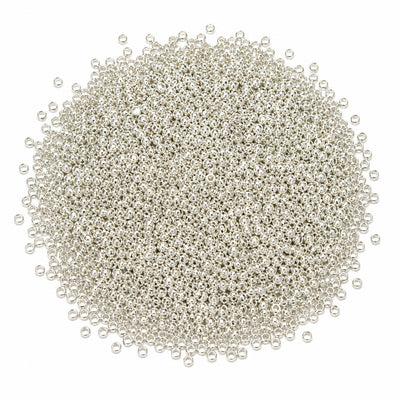 25grams pkg. 11/0 Size (2mm) Silver, Metallic Glass Seed Beads, Matubo Czech Beads