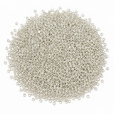 25grams pkg. 11/0 Size (2mm) Silver, Metallic Glass Seed Beads, Matubo Czech Beads