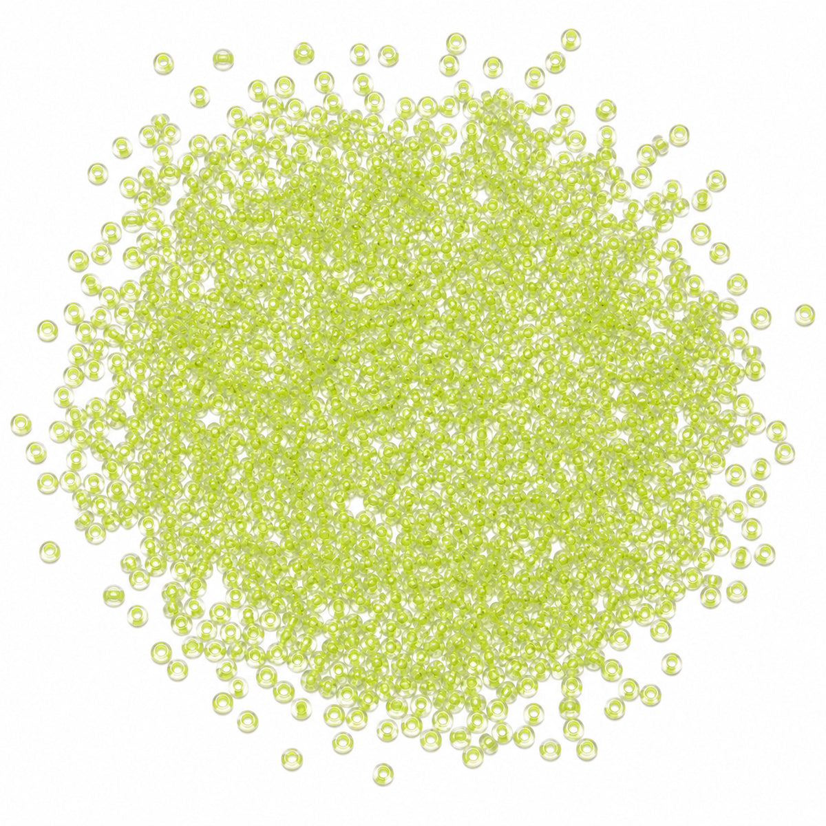 25grams Pkg. 11/0 size (2mm) Inside color Glass seed beads, Matubo Czech Glass Beads, Light Lime green