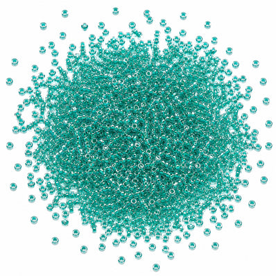 25grams Pkg. 11/0 size (2mm) Inside color Glass seed beads, Matubo Czech Glass Beads, Teal color