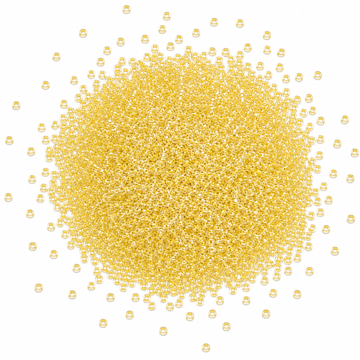 25grams Pkg. 11/0 size (2mm) Inside color Glass seed beads, Matubo Czech Glass Beads, Yellow Color