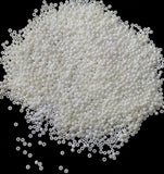 25 grams pkg. 11/0 size (2mm) White luster glass seed beads, Matubo Czech Glass Beads