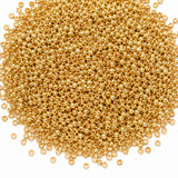 25grams pkg. 11/0 Size (2mm) light  Gold, Metallic Glass Seed Beads, Matubo Czech Beads