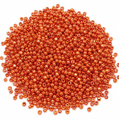 25grams pkg. 11/0 Size (2mm) Bright Copper, Metallic Glass Seed Beads, Matubo Czech Beads