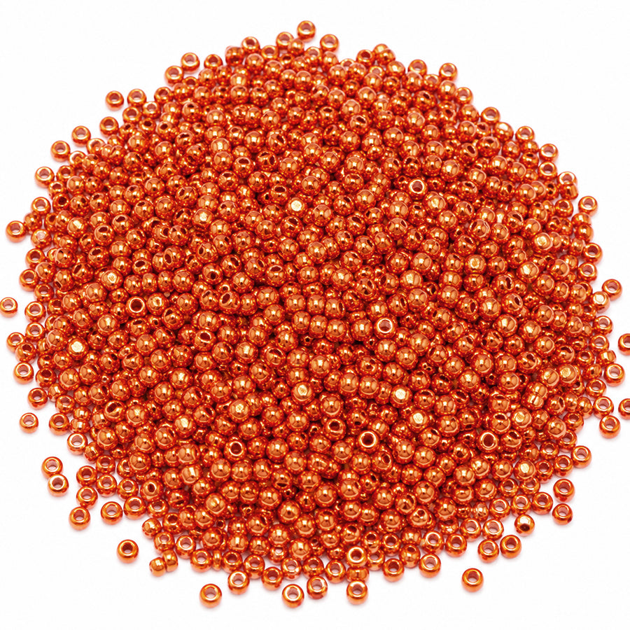 25grams pkg. 11/0 Size (2mm) Bright Copper, Metallic Glass Seed Beads, Matubo Czech Beads
